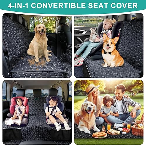 Miniatura 8 de Funda de asiento de automóvil para perros, para camiones, funda de asiento de perro para protector de asiento trasero F150 Ram 1500, hamaca
