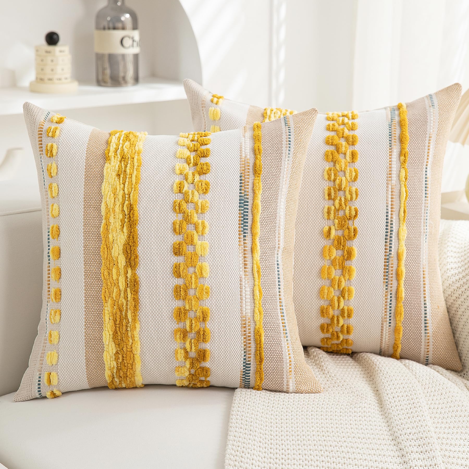 Amazon.com: PLEPATE Boho Pillow Covers 18x18 Set of 2 for Couch-Modern ...