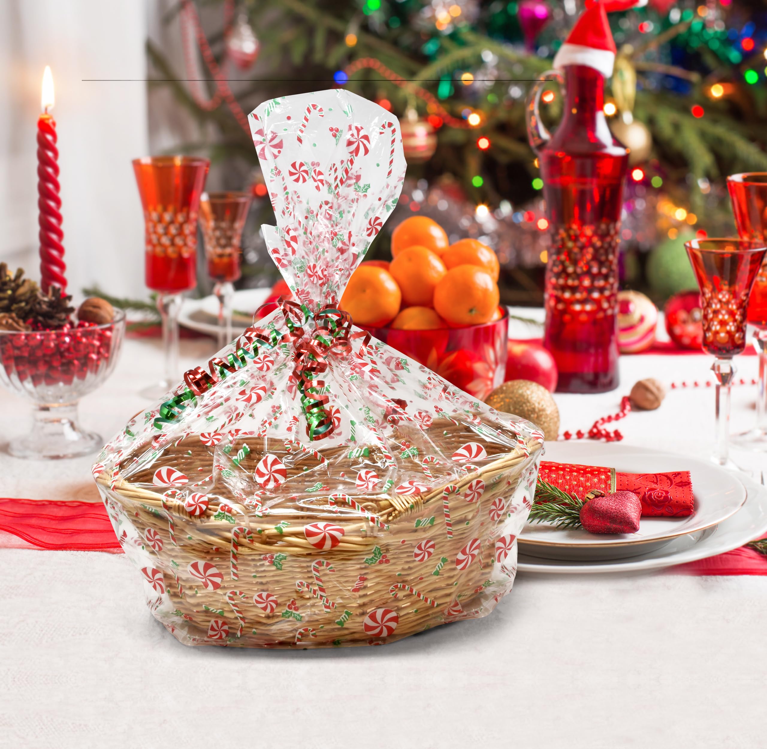 Large Christmas Cellophane Gift Bags CUDICY Christmas Cellophane Gift Bags 10pcs Large Holiday Reusable Shopping Bags Christmas
