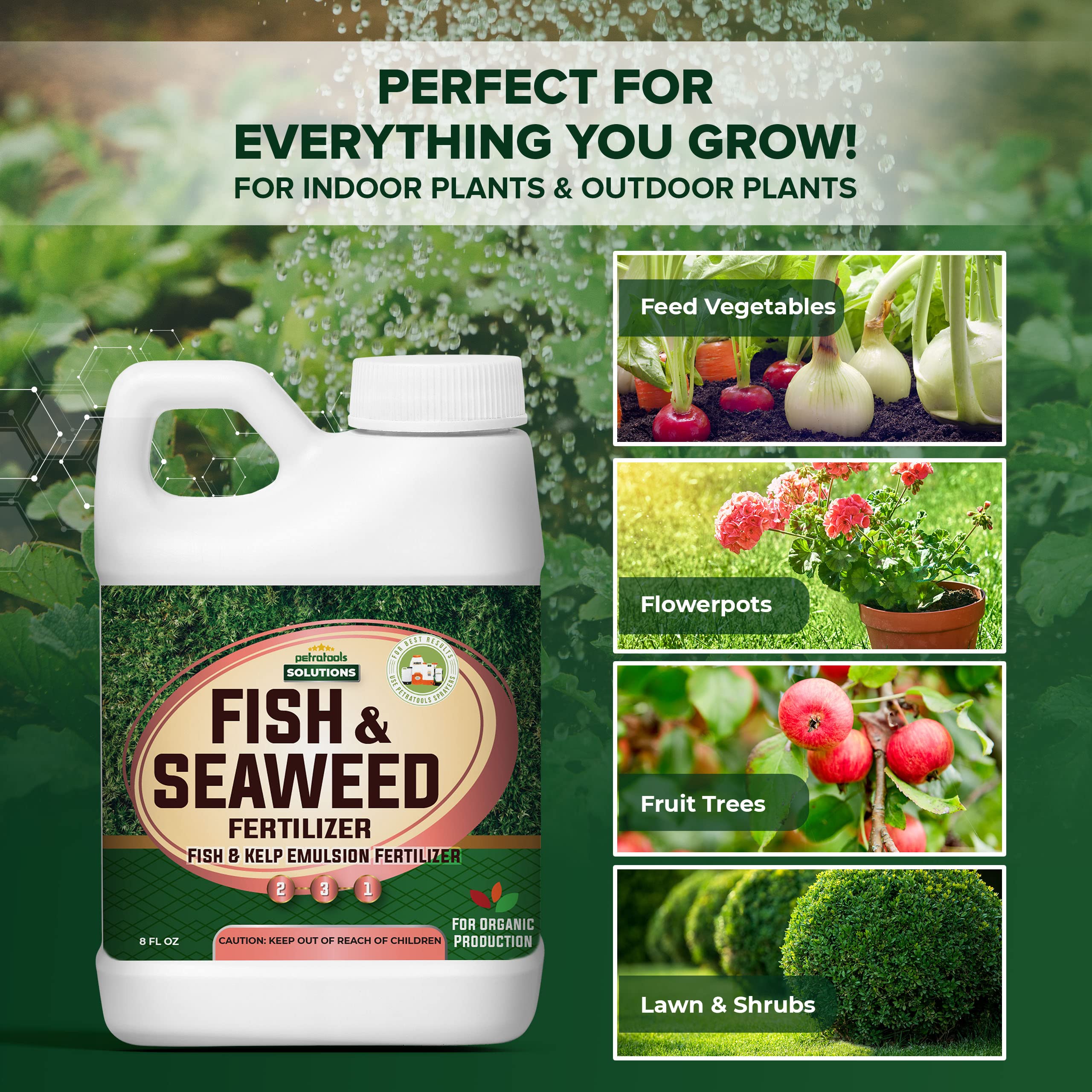 PetraTools Liquid Fish & Seaweed Fertilizer, Fish Emulsion Fertilizer