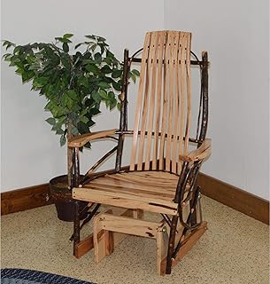A & L Furniture Co. Amish Bentwood Hickory Glider Rocker - Lead TIME to Ship 6 Weeks