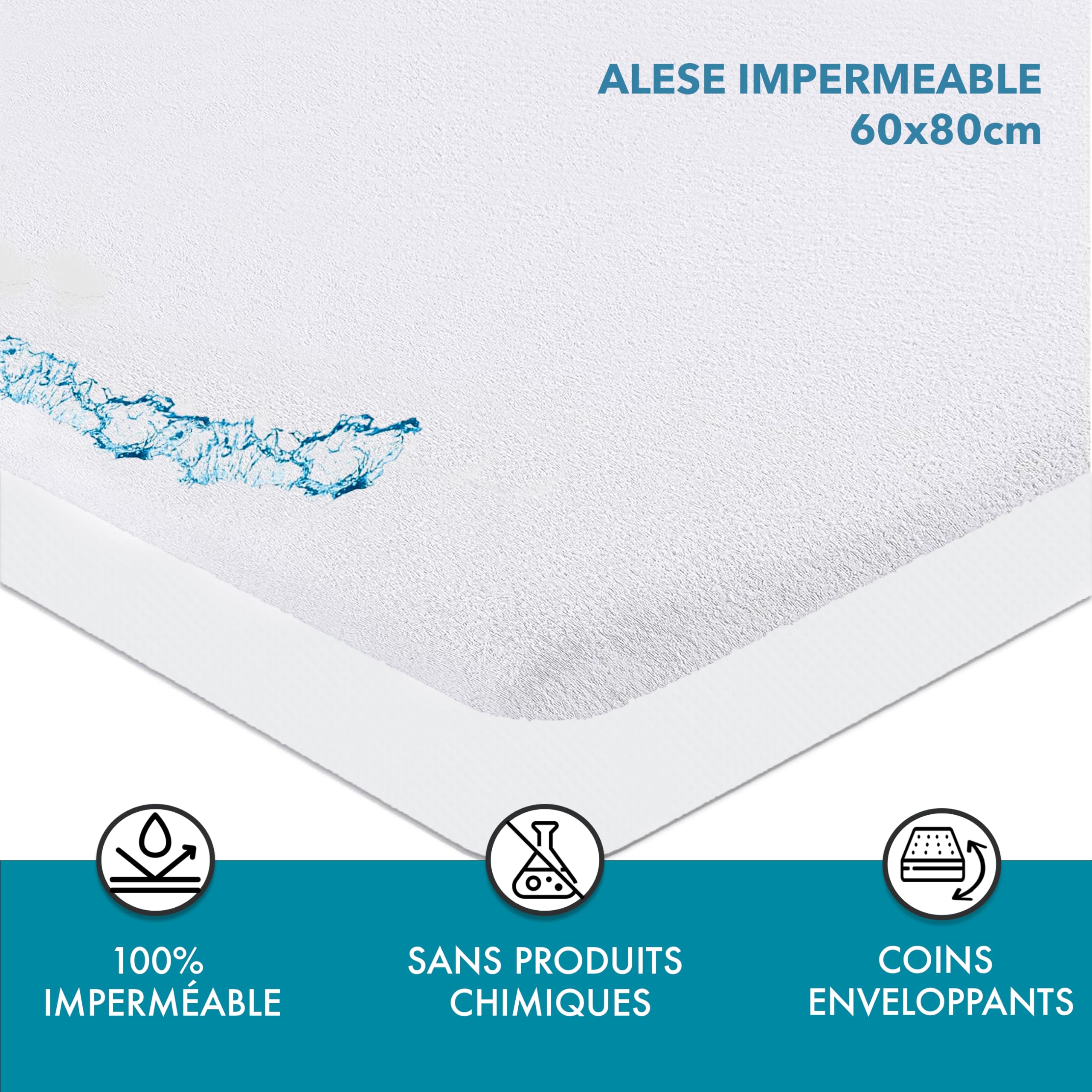 Alèse Cododo Imperméable Lovely Hippo 50x83cm - Oeko-Tex - Lavable 60°C - Protection Matelas Bébé