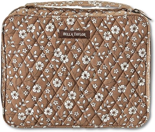 Bella Taylor Funda para la Biblia para mujer Organizador de la Biblia y estuche de transporte para Biblias medianas y grandes Algodón acolchado