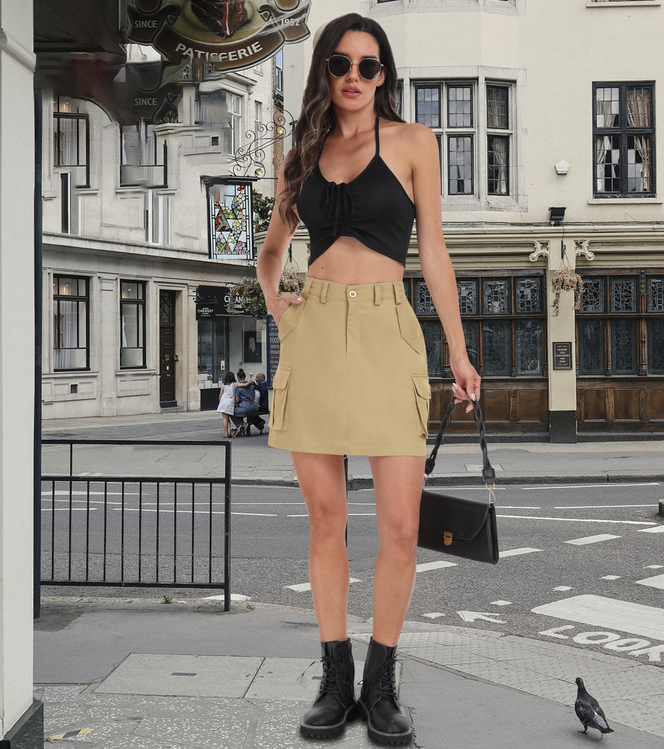 MoFiz Falda Golf Mujer Algodón Faldas Hinking Deportivas Falda Tenis Verano Skirt con Bolsillos