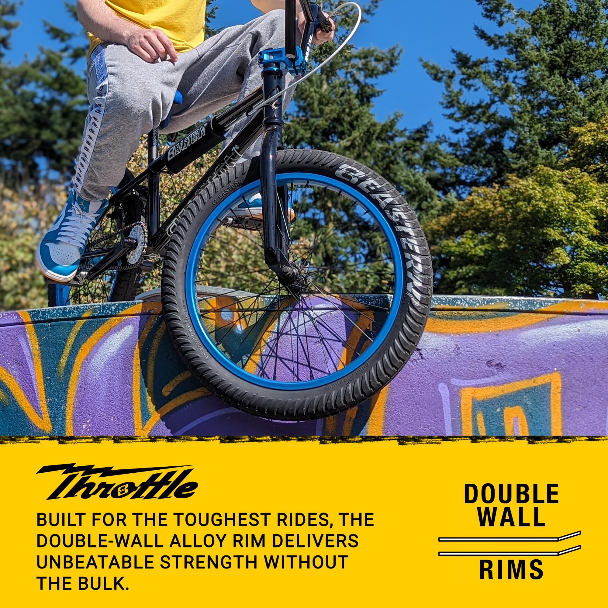 Eastern Bikes Gasgriff vorne 3/8, 36H Felge mit Chromoly-Achse