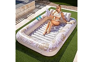 Sloosh Inflatable Adult Tanning Pool Lounger Float, 85''x57''