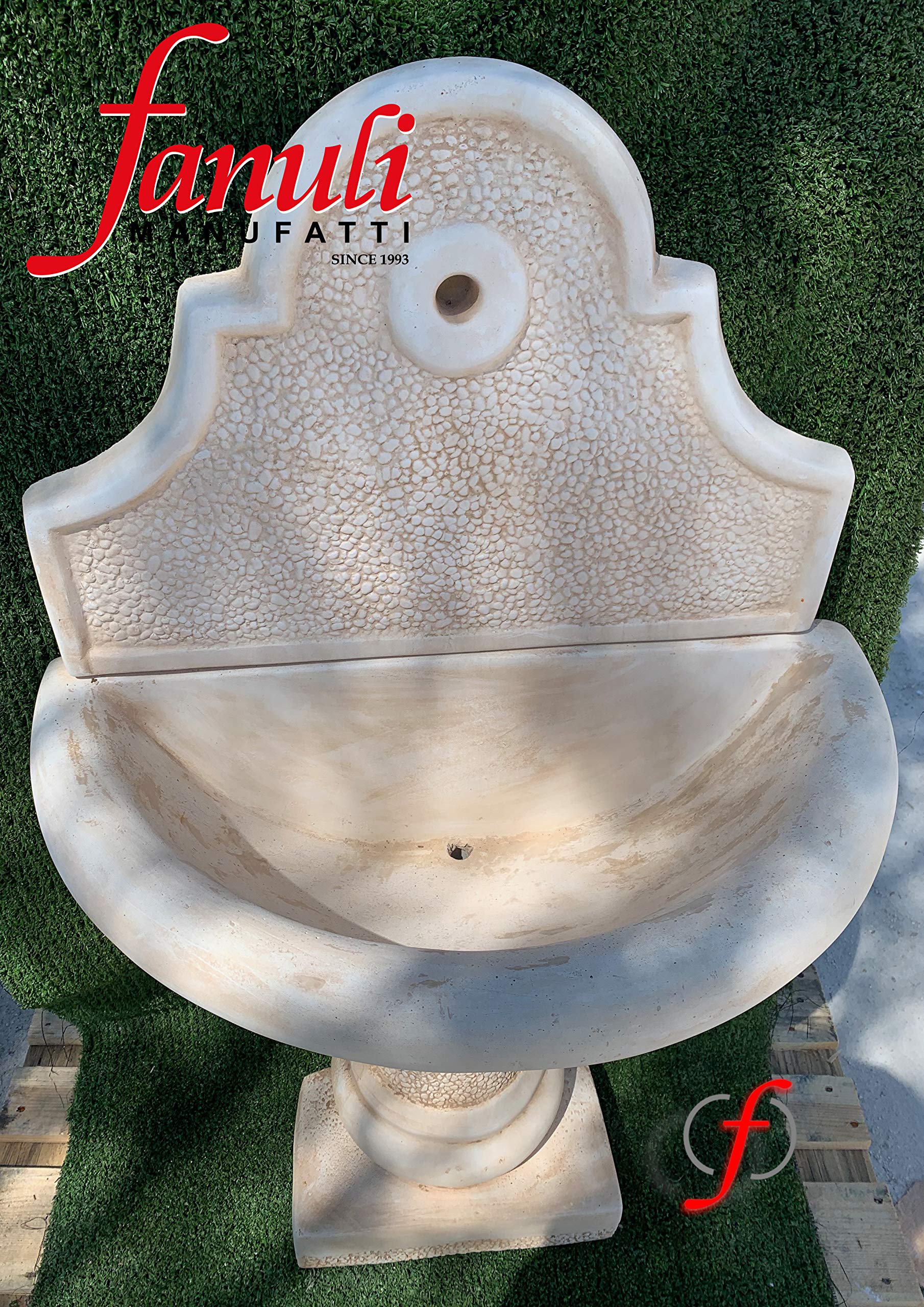 FONTANA A MURO TROPEA, FONTANA A COLONNA, SALVA SPAZIO, SCARICO A SCOMPARSA, LAVAMANI, ACQUAIO DA GIARDINO, LAVELLO DA ESTERNO FONTANELLA IN CEMENTO BIANCO E POLVERE DI MARMO, FONTANINE DA RUBINETTO