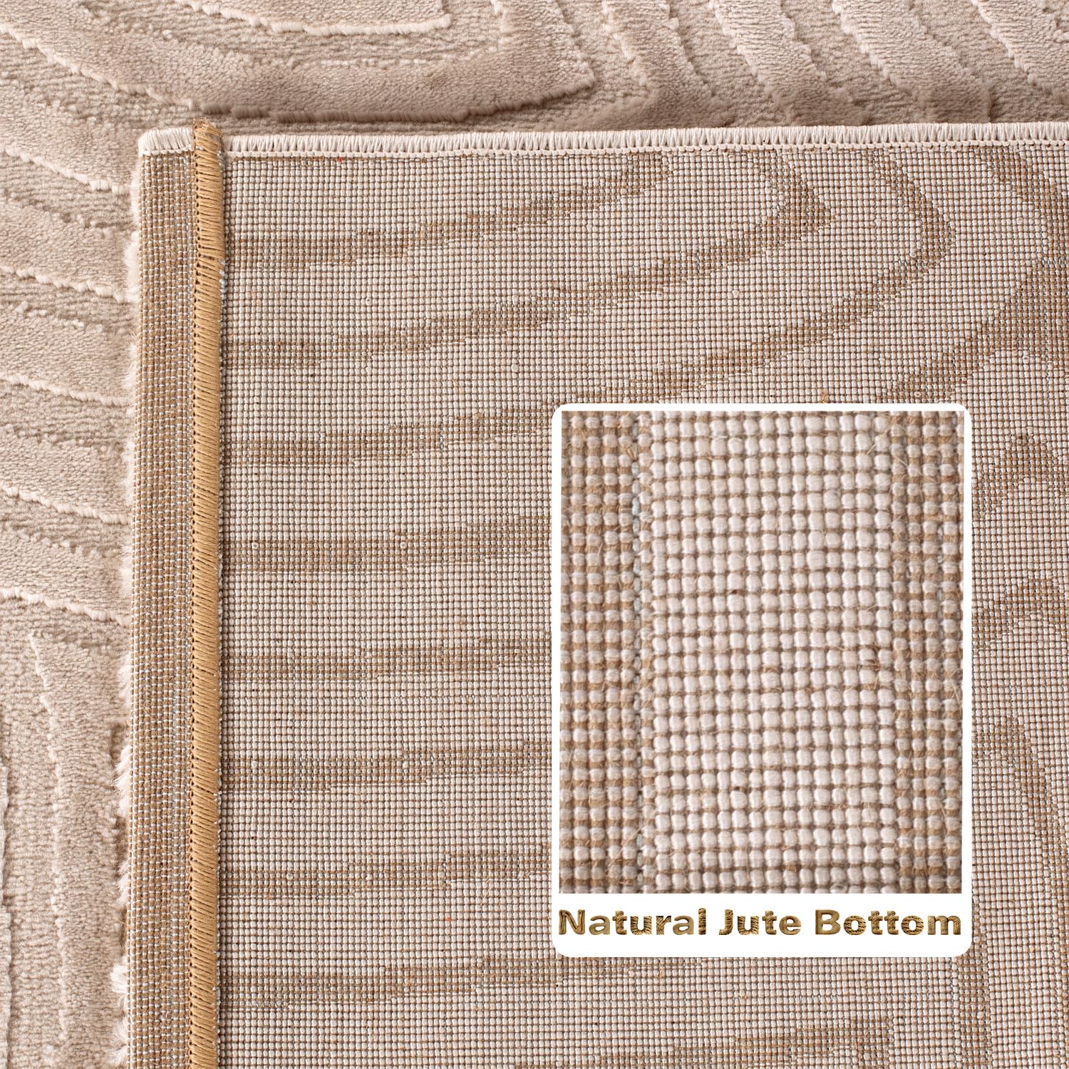 Teppium Tapis de salon moderne à poils courts - 250 x 350 cm (240 x 340 cm) - Beige - 3D Boho - Lavable - Style scandinave - Géométrique et doux - Pour chambre à coucher, salle à manger ou cuisine
