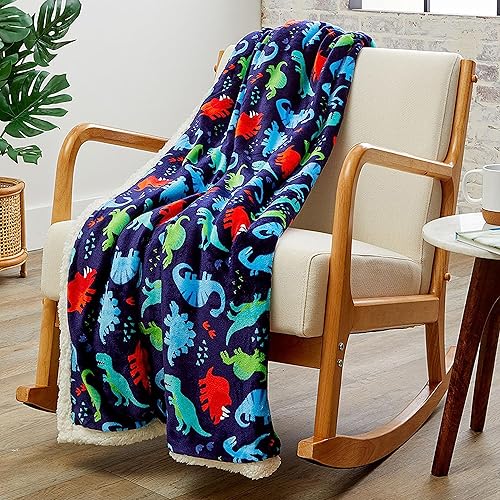 Elegant Comfort Manta reversible de sherpa estampada, para todas las estaciones, súper suave, acogedora y afelpada, manta decorativa, perfecta para