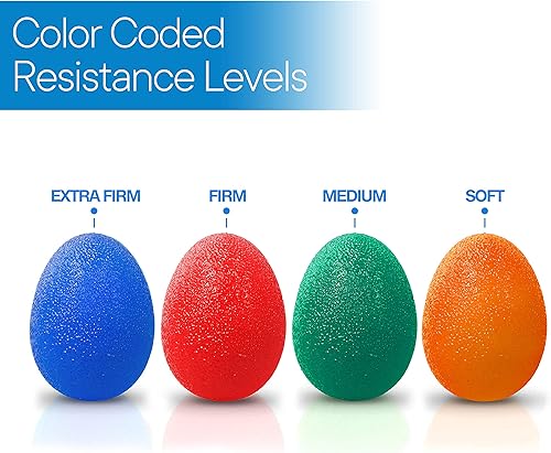 Miniatura 2 de RMS Paquete de 4 pelotas de ejercicio de mano, kit de terapia física y ocupacional para fortalecer el agarre y reducir la rigidez, ejercitador de