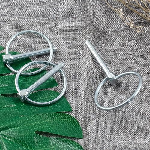 Miniatura 11 de 6 pines de linchamiento resistentes de 3/8 pulgadas con anillo, kit surtido de pasadores redondos para tractores agrícolas, camiones, remolques, 6