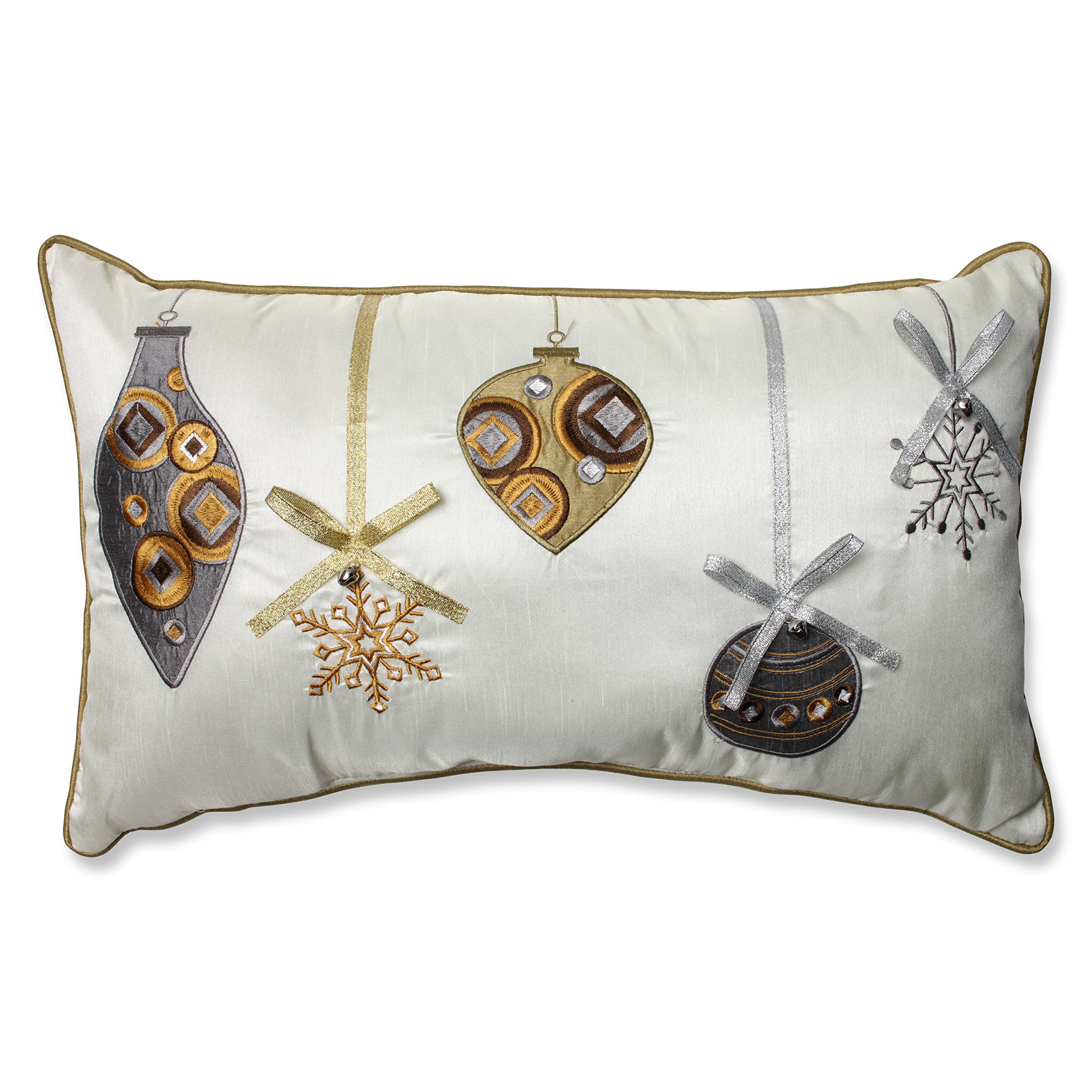 Photo 1 of (SEE NOTES) Pillow Perfect Holiday Ornaments Lumbar Pillow, 1 Count (Pack of 1), Gold