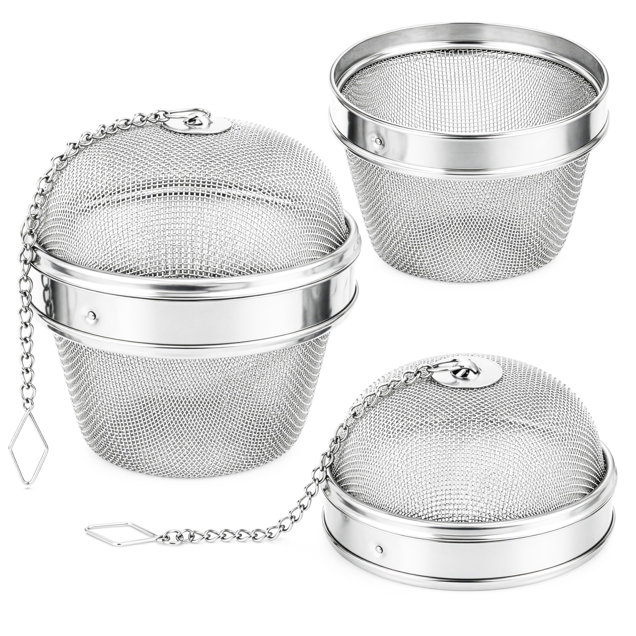 Photo 1 of Generic 2-Pack Stainless Steel Tea Strainer - Large, 3 Inch