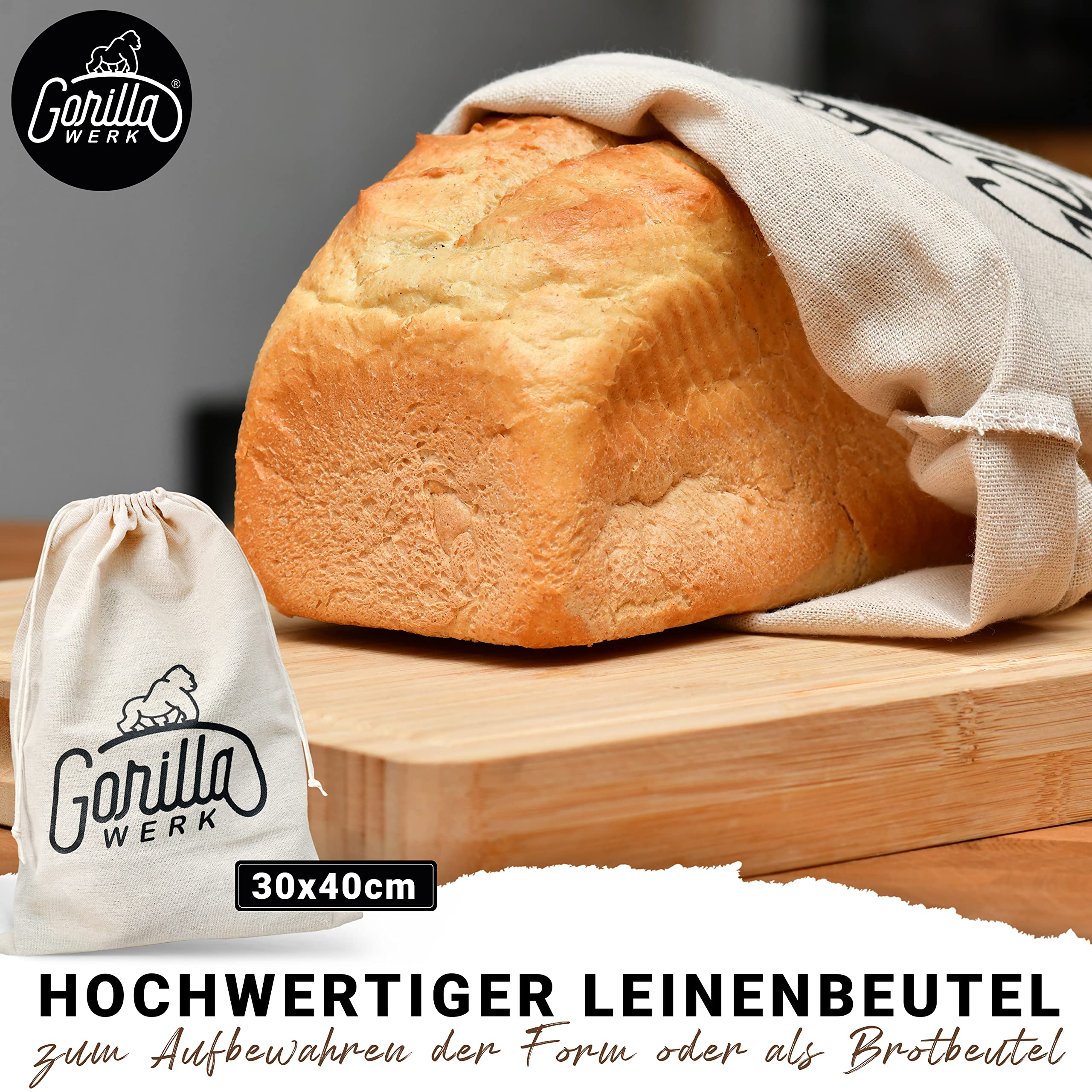 Premium Gusseisen Brotbackform mit Deckel - 3L 35x14x12cm - Voreingebrannt mit Traubenkernöl - Ideal als Kastenform,Toastbrot Backform