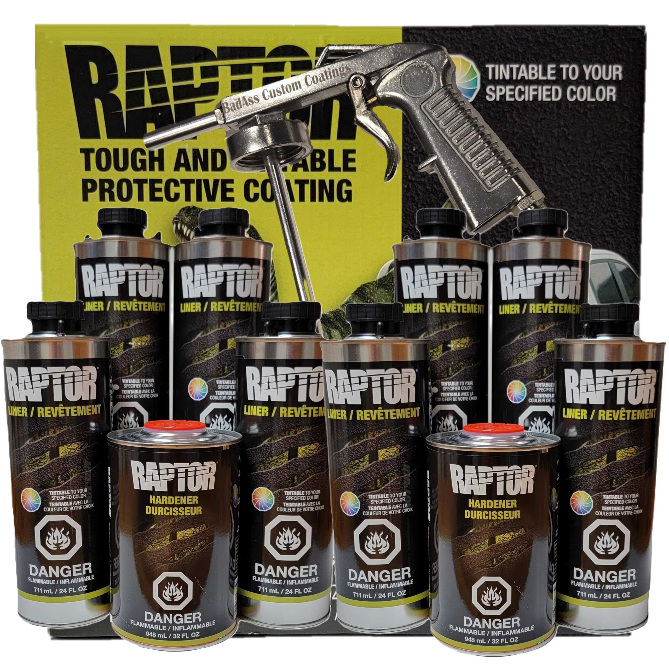 Raptor Liner 8 Liter Bedliner Kit and BadAss Custom Coatings