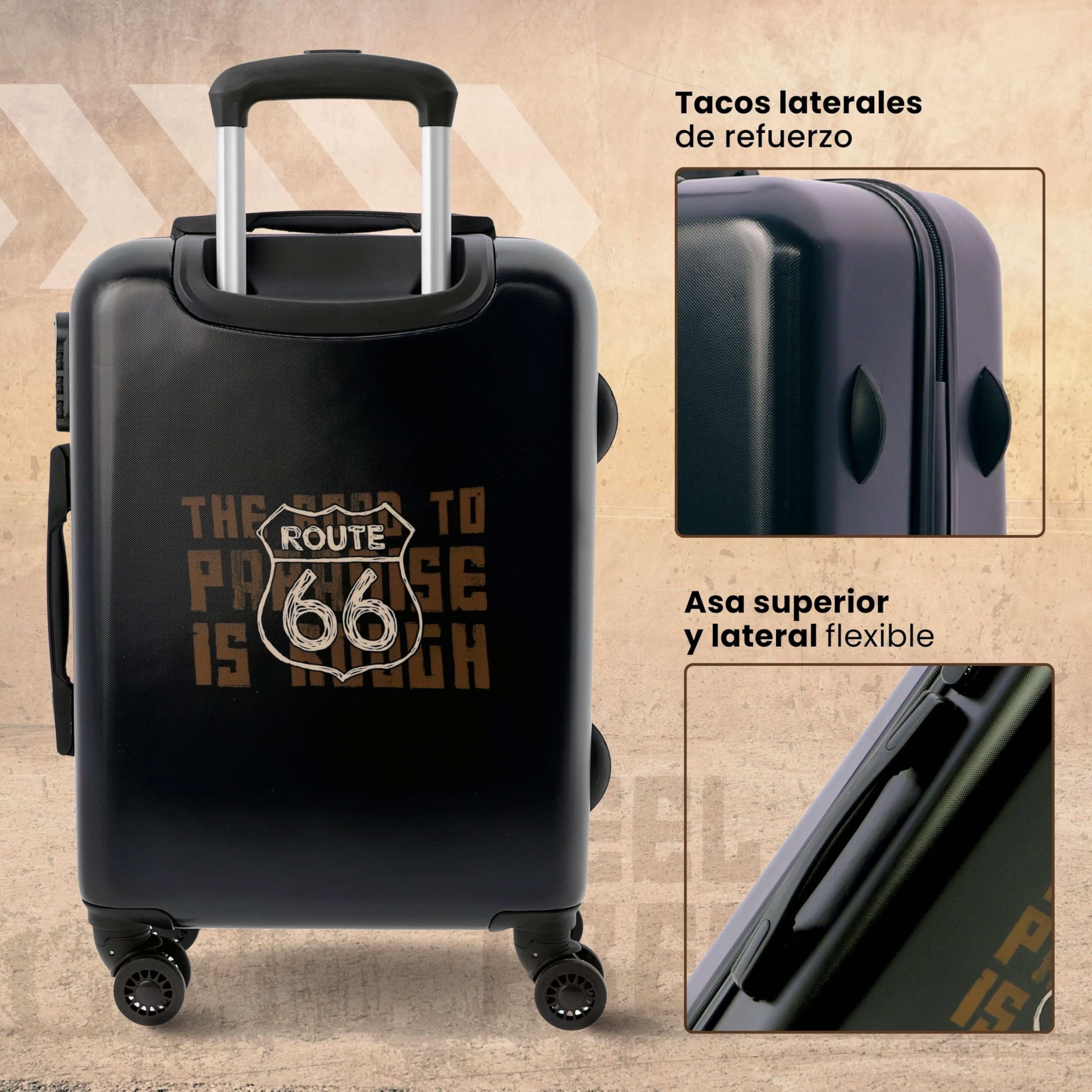 Route 66 – Trolley bagaglio a mano 55x40x20 (Espandibile) – 33L - Valigia Bagaglio a mano Ryanair – Valigia Media Rigida – Trolley Cabina Piccolo