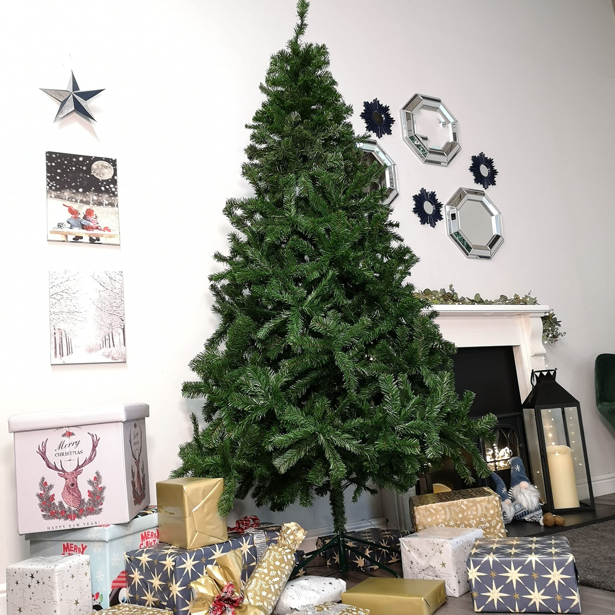 Samuel ALEXANDER Plain Green Artificial Christmas Tree (8ft (240cm))