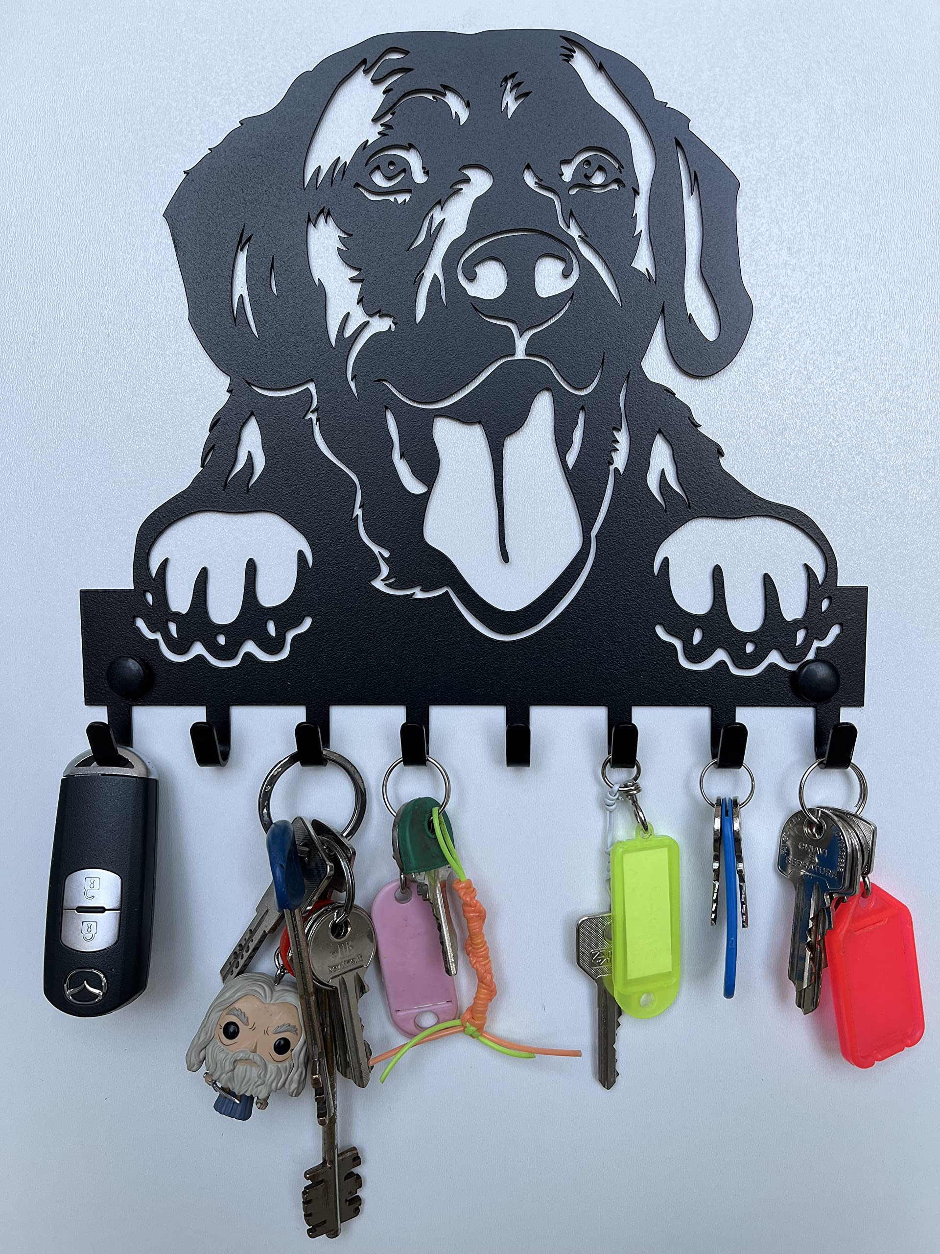 Generico Portachiavi da Muro a forma di cane con 8 ganci, Appendichiavi da Parete moderno per Ingresso, Cucina, Idea Regalo, Arredamento Casa, Porta guinzaglio cane da parete (Labrador Retriever)