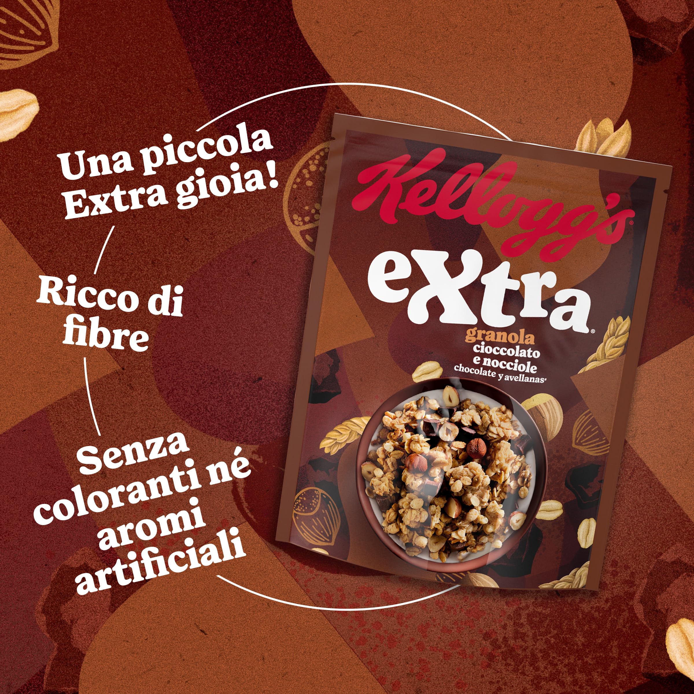 Cereales crujientes con chocolate y avellanas Kellogg's Extra caja 375 g