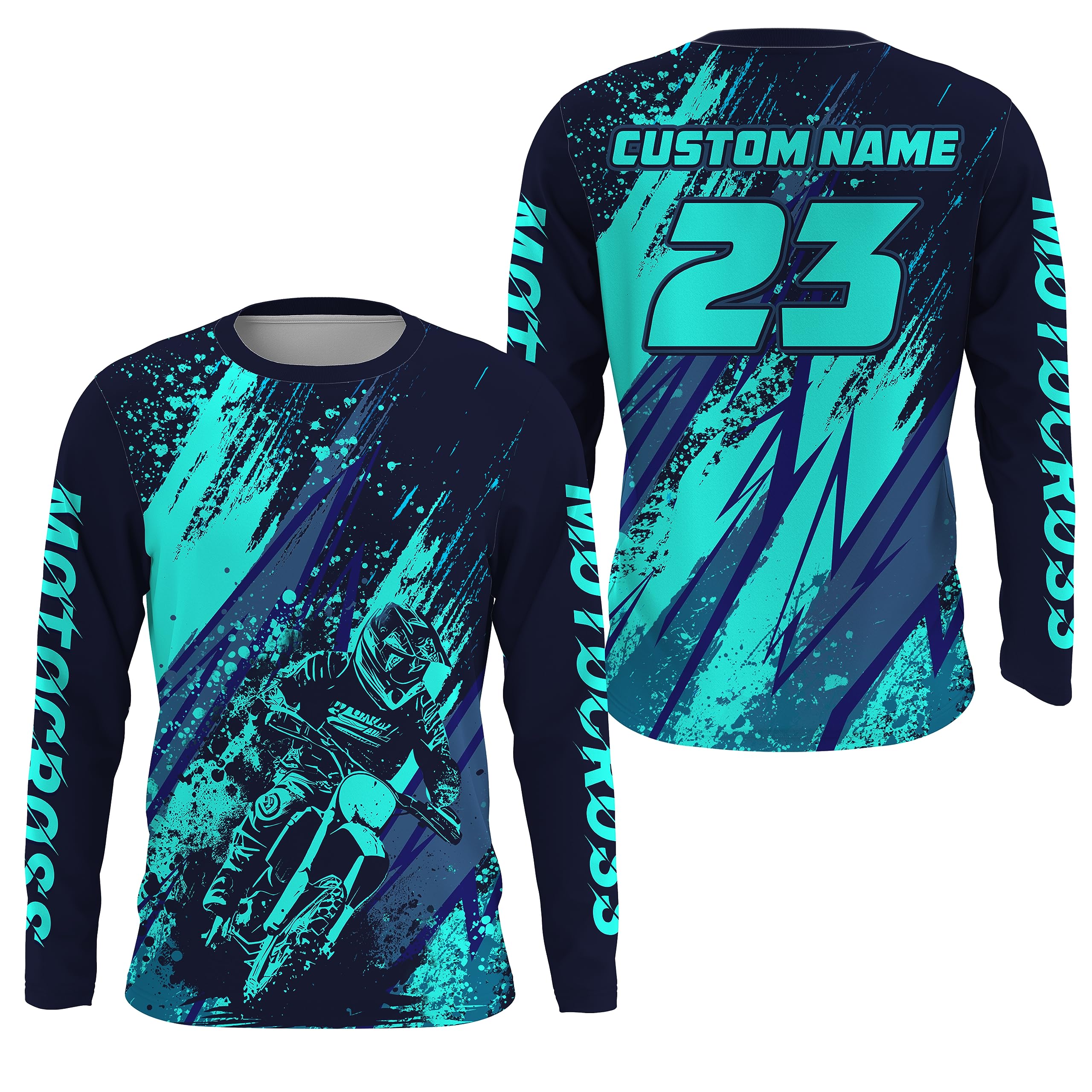 Personalized Motocross Jersey UPF30+ Kid&Adult Dirt Bike Racing Shirt Off-Road Motorcycle Riders Men Kid Boy Girl| XM84 (Adult Jersey)