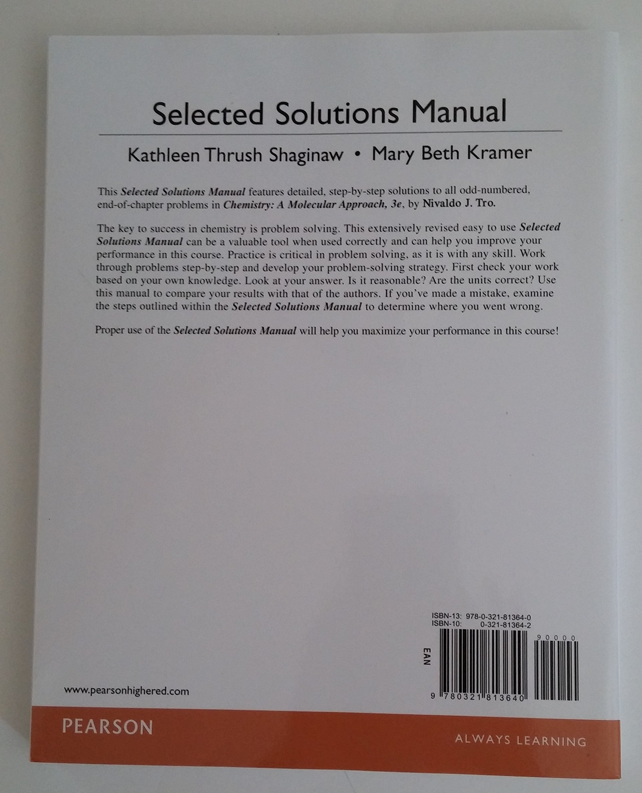 Selected Solutions Manual for Chemistry: A Molecular Approach, 3rd Edition - Image 3