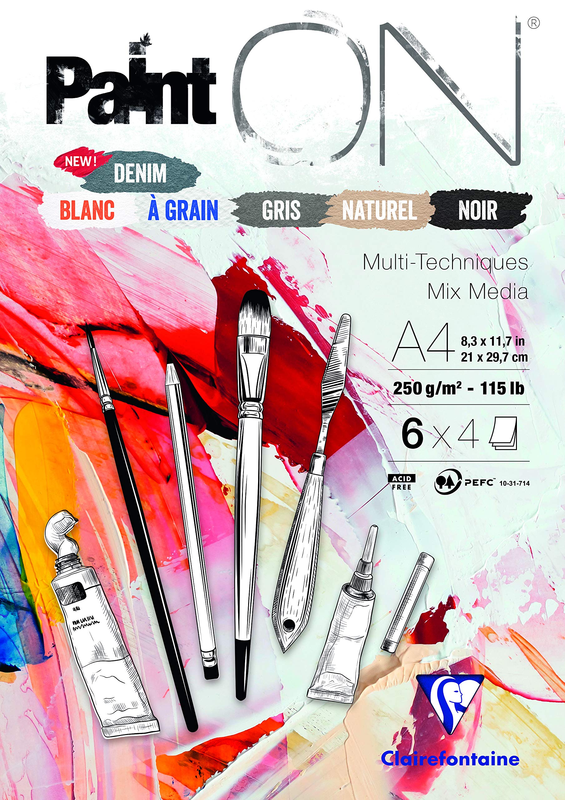 Clairefontaine Paint on Pad Assorted Sheets A4