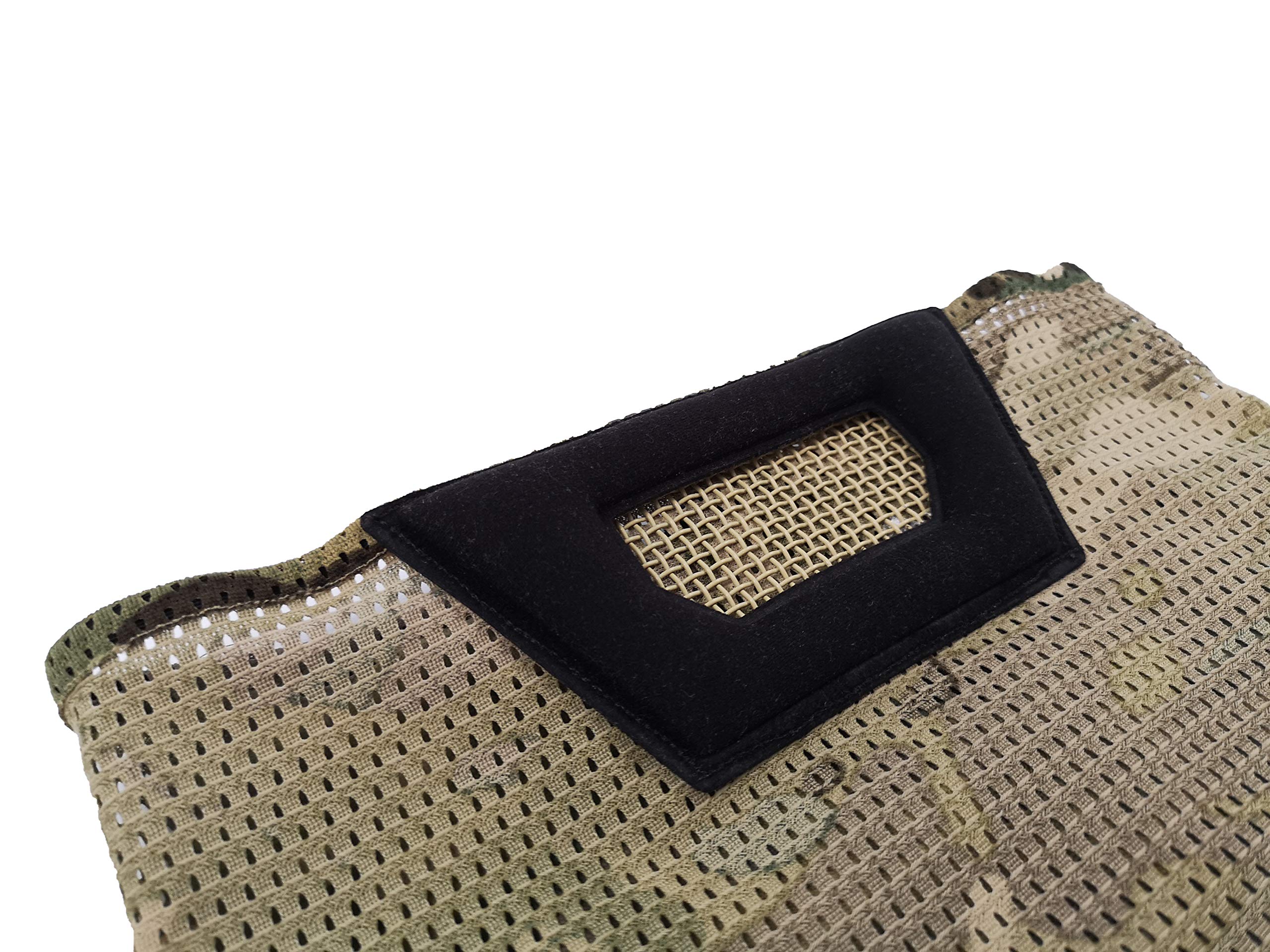 Maschera da airsoft, maschera in rete, protezione Balaclava, sciarpa, in metallo, mezza maschera (mimetica multicame)