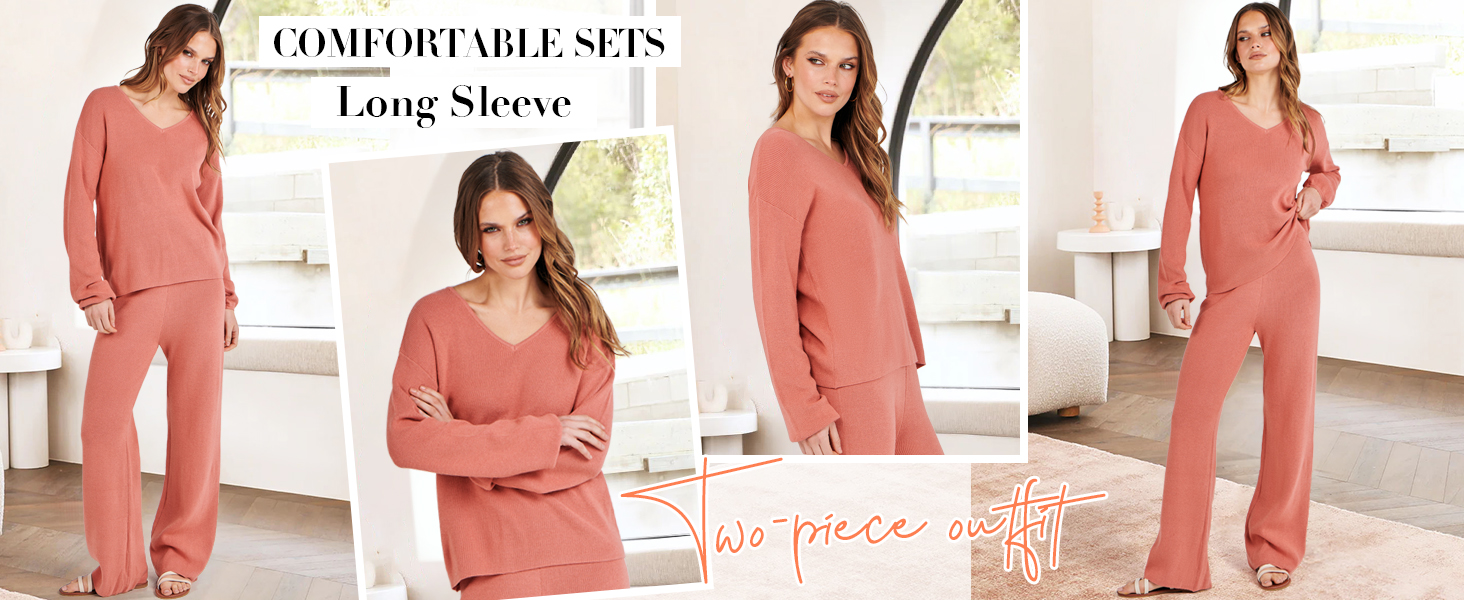 Amazon.com: ANRABESS Women 2 Piece Outfits Sweater Lounge Sets