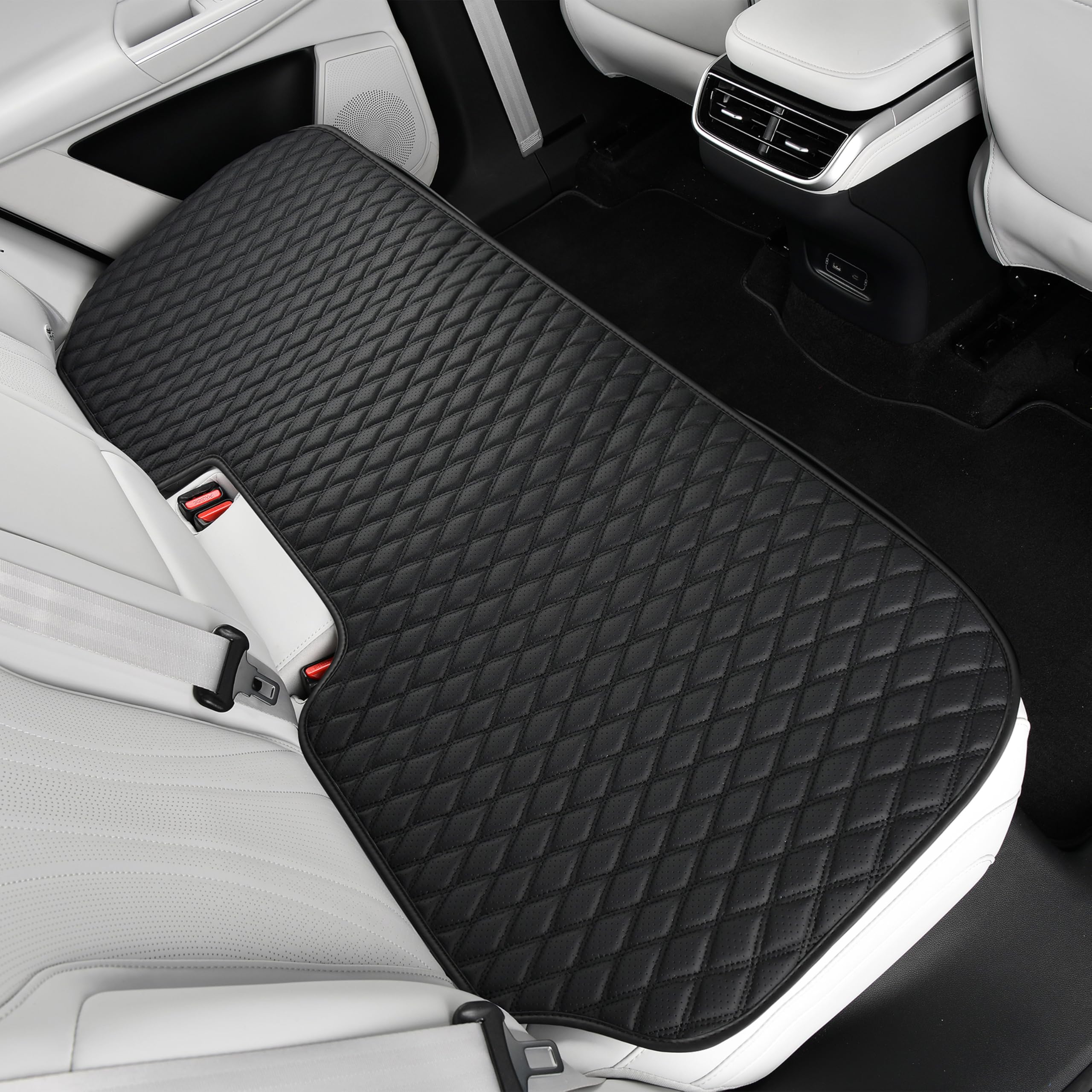 Cubierta de asiento de coche, cojín negro de base de cuero, cubierta universal para vehículos SUV, protector de asiento de coche impermeable y antideslizante (juego completo)