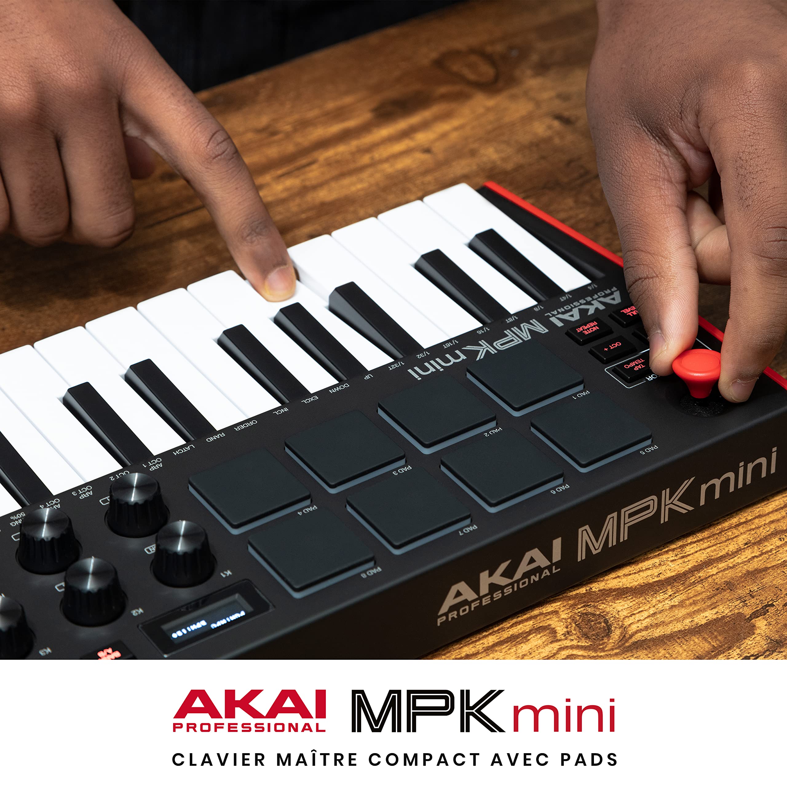 Akai Professional MPK Mini MK3 - Clavier MIDI USB Portable avec 25 Touches, 8 Pads de Batterie, Logiciels et Native Instruments Sound Package (NKS Integration)