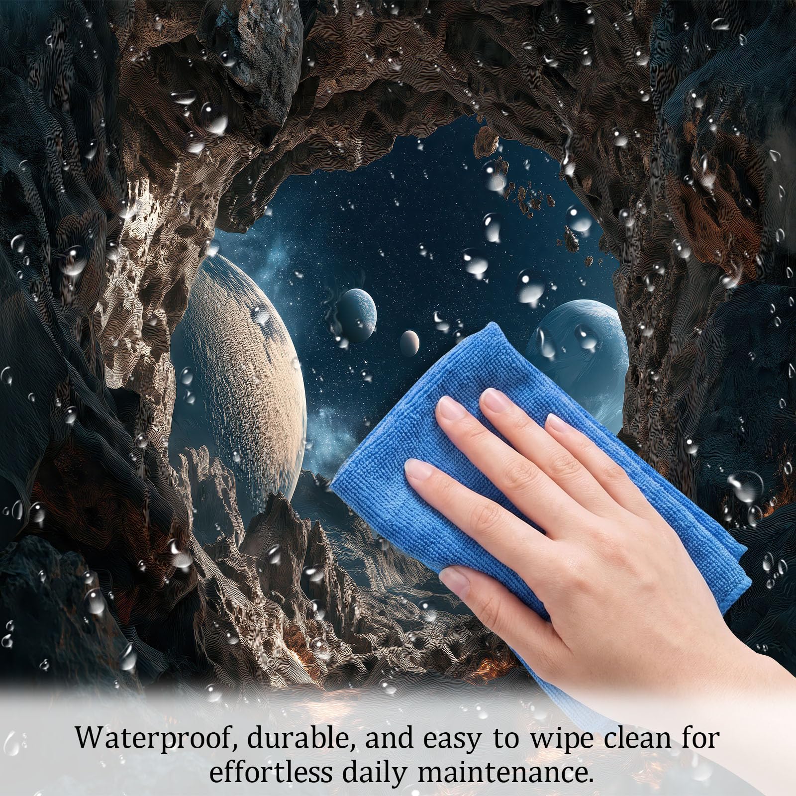 Tapeta 3D Panoramiczny obraz ścienny 500 x 280 cm Fantasy Universum Planetenlandschaften tapeta gobelin plakat panoramiczny salon dekoracja ścienna do pokoju dziecięcego, ciemnoszary
