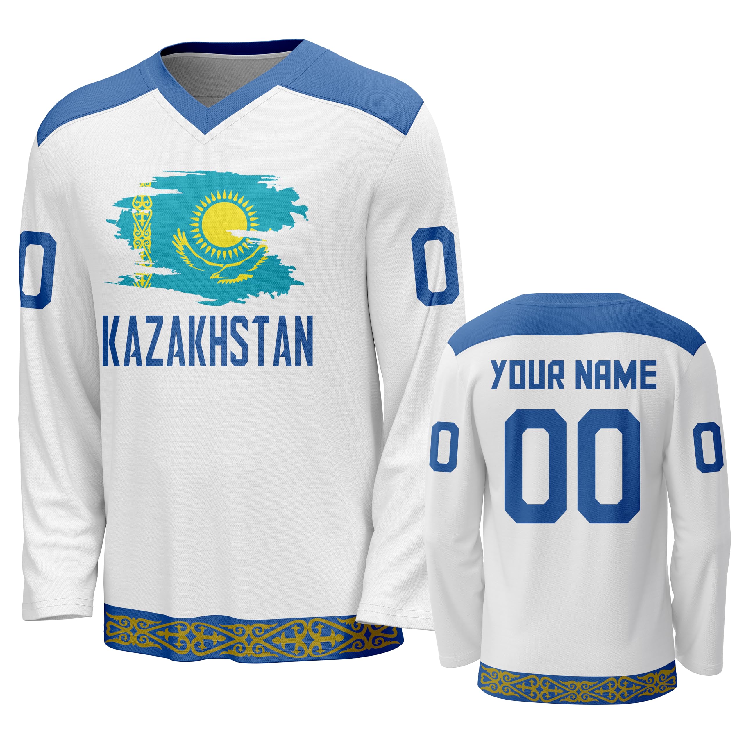 Custom National Hockey Jersey Personalized Name Number V-Neck Sports Ice Hockey Jersey Fans Gift for Men Women Youth