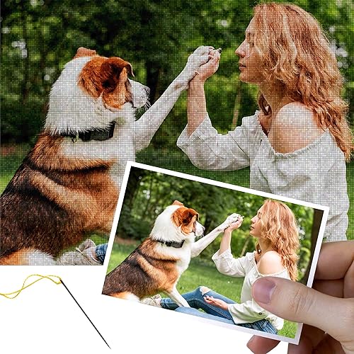 Kits personalizados de punto de cruz, kit de bordado con foto personalizada, haz tu propia foto, pintura de bricolaje, bordado completo, punto de