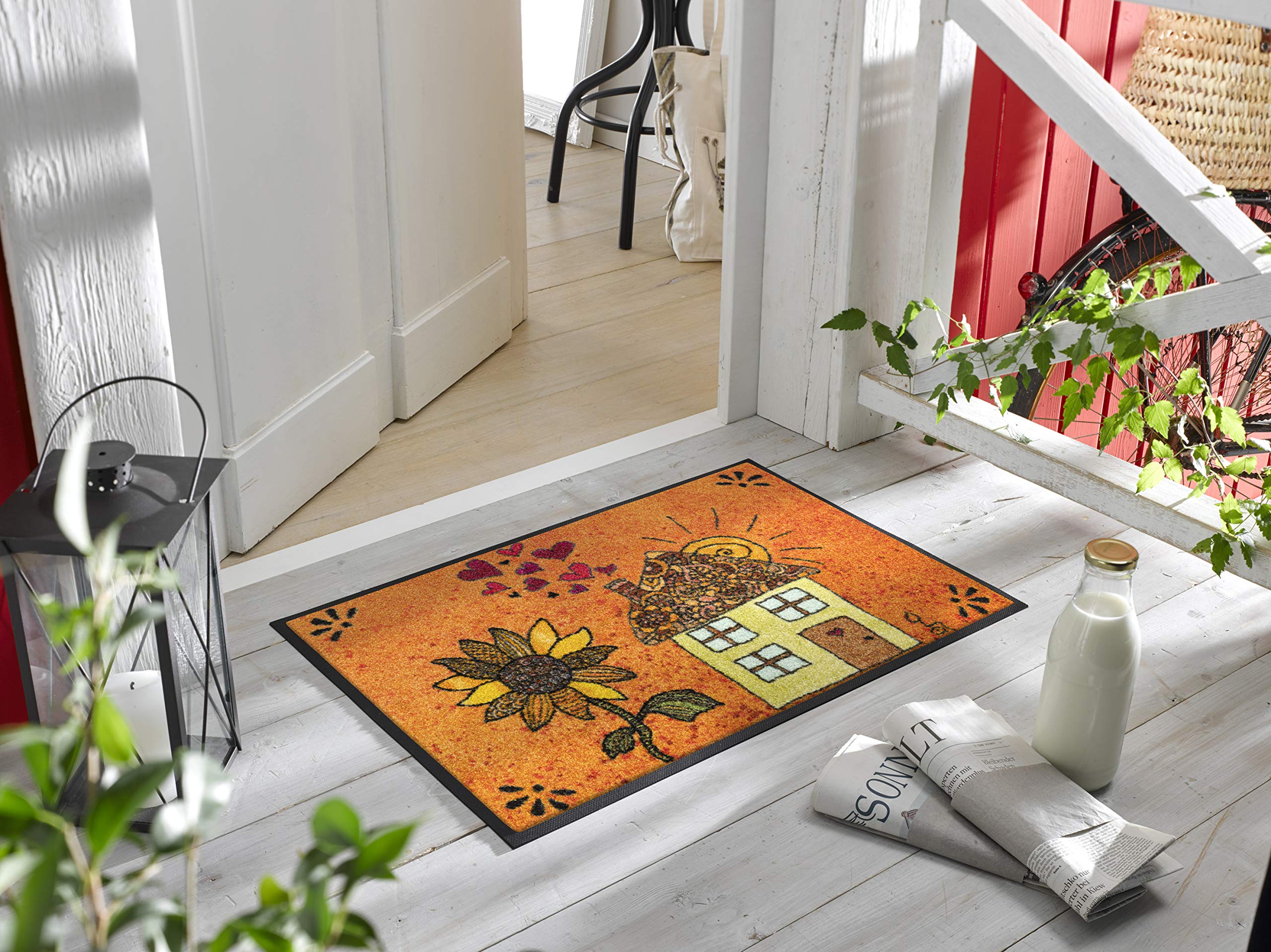 Wash+Dry Alfombra Sonnenhaus 50x75cm, Adecuada para Interiores y Exteriores, Lavable
