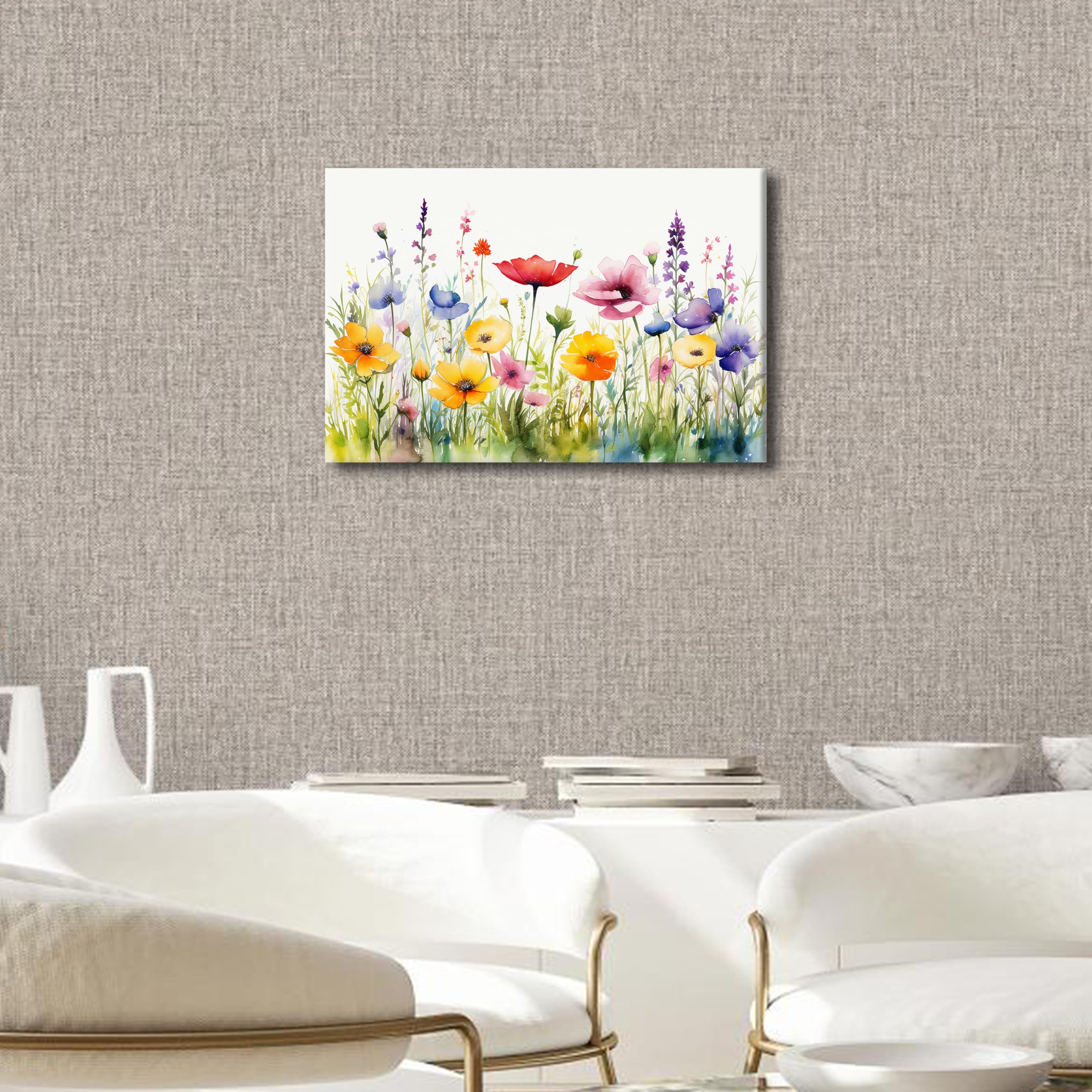 TISHIRON Canvas Wall Art for Living Room Flowers Modern Home Decor Floral HD Printed Posters Artwork for Bedroom Office Blossom Wall Art Painting Abstract Pictures Ready to Hang - Image 3