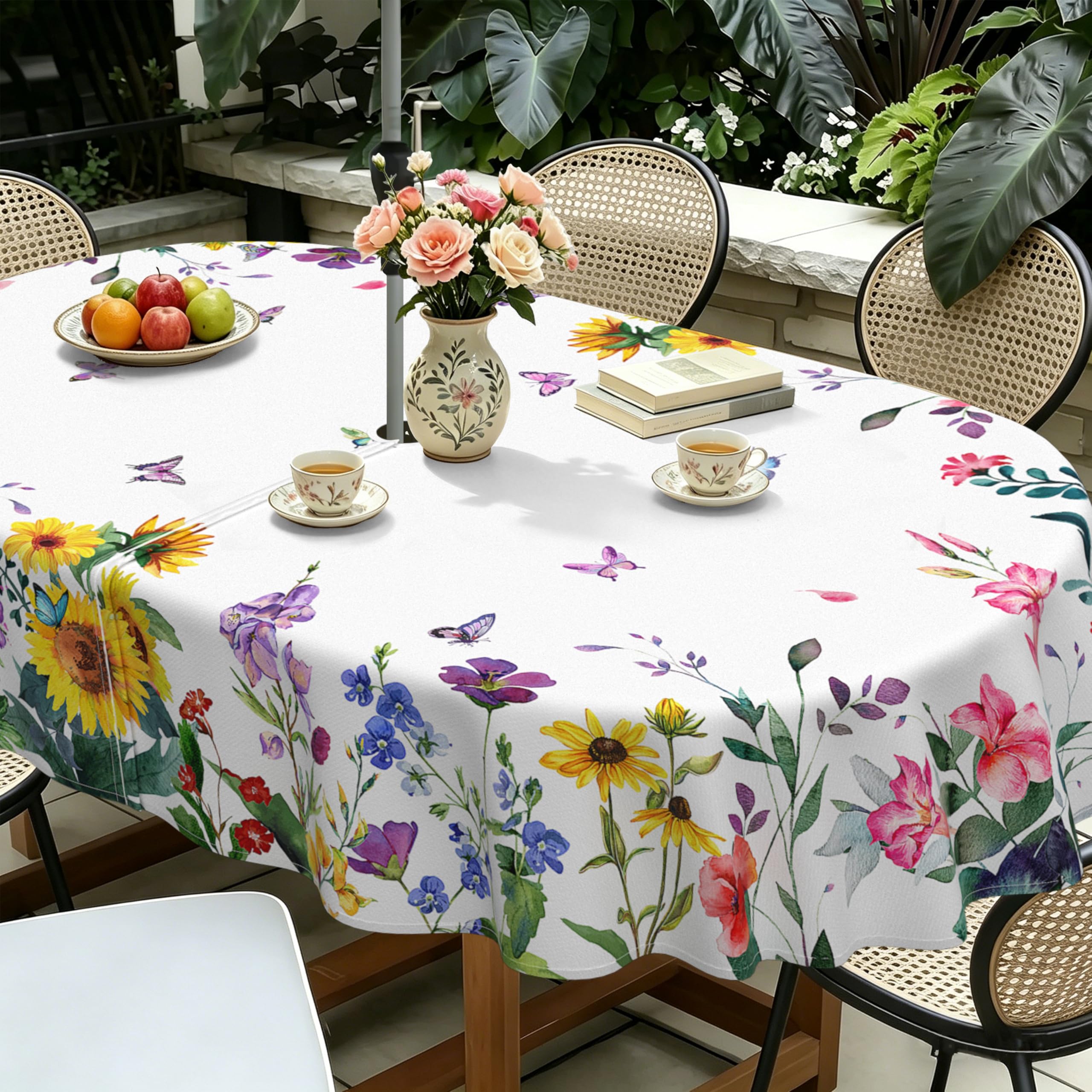 Yighty Outdoor Tablecloth with Umbrella Hole 54x72inch