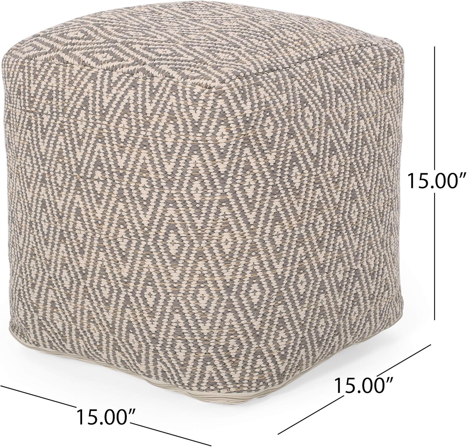 Christopher Knight Home Jenna Cube Pouf, Brown, Beige, Yellow