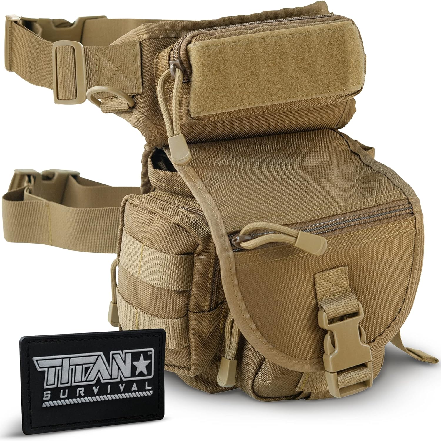 TACAMO® 10L Tactical Drop Leg Bag for Men, Waterproof Thigh Bag, Hip Leg Pouch