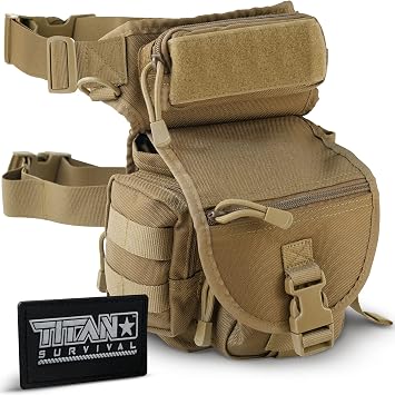 TACAMO 10L Tactical Drop Leg Bag for Men, Waterproof Thigh Bag, Hip Leg Pouch