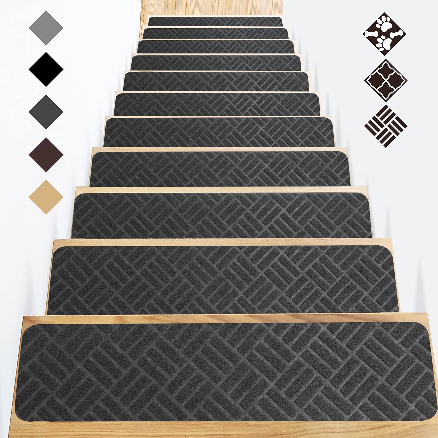 Carpet Stair Treads for Wooden Steps Indoor with Self