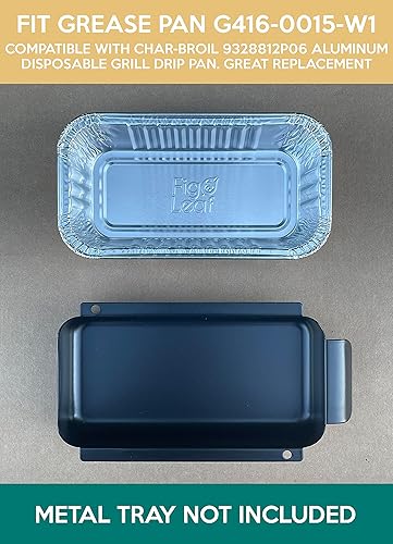 Miniatura 4 de Fig & Leaf Paquete de 20 bandejas de goteo compatibles con Char-Broil Grills 9328812P06, revestimiento de aluminio desechable, se adapta a la