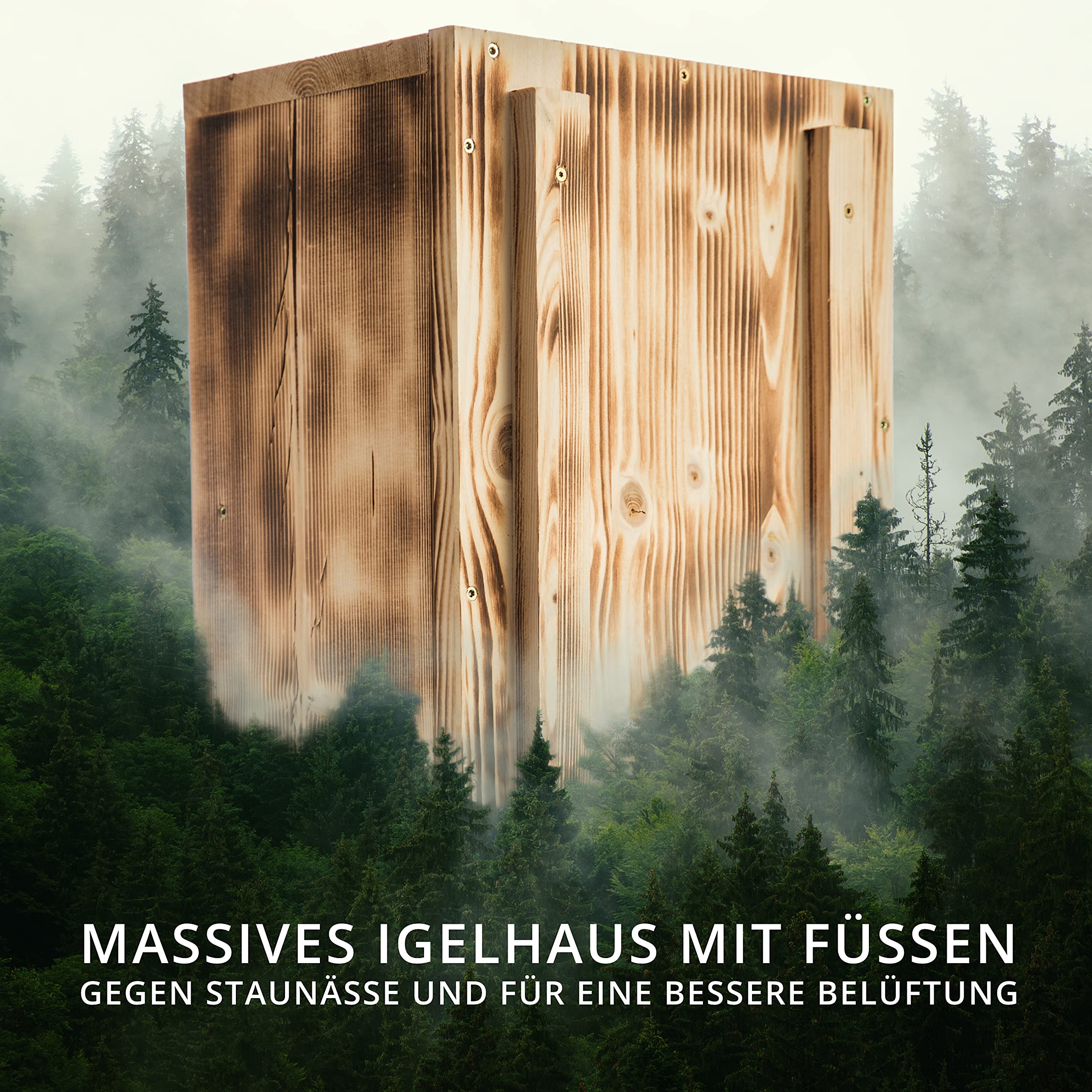 Erdenfreund® Igelhaus mit festem Dach-Sicherheitsverschluss & Labyrintheingang gegen Fressfeinde Igelhaus Winterschlaf & Nisten für eine Igelfamilie (Igelschlafhaus Winterquartier & Nisthaus