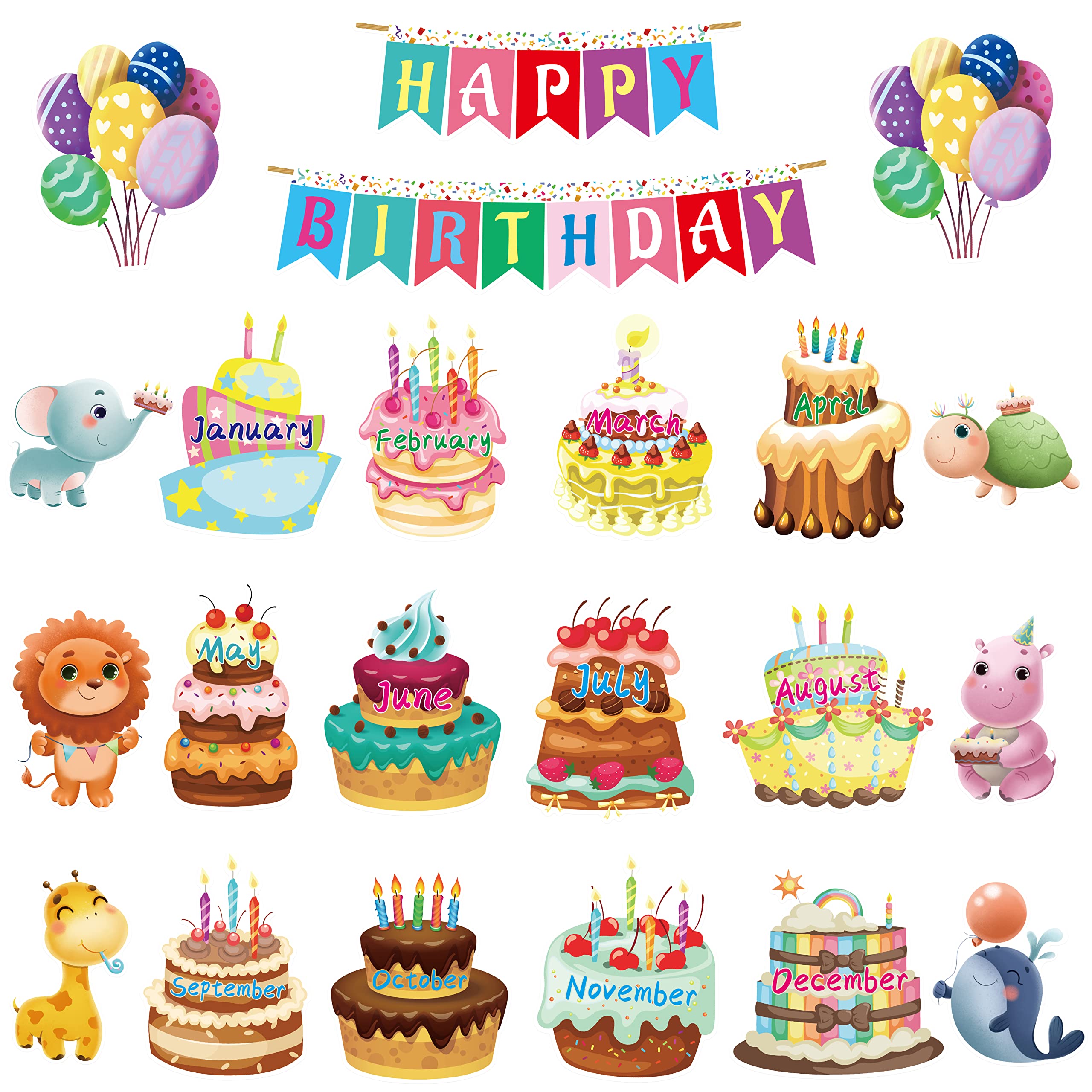 Buy Happy Birthday Bulletin Board Classroom Birthday Display Decoration 