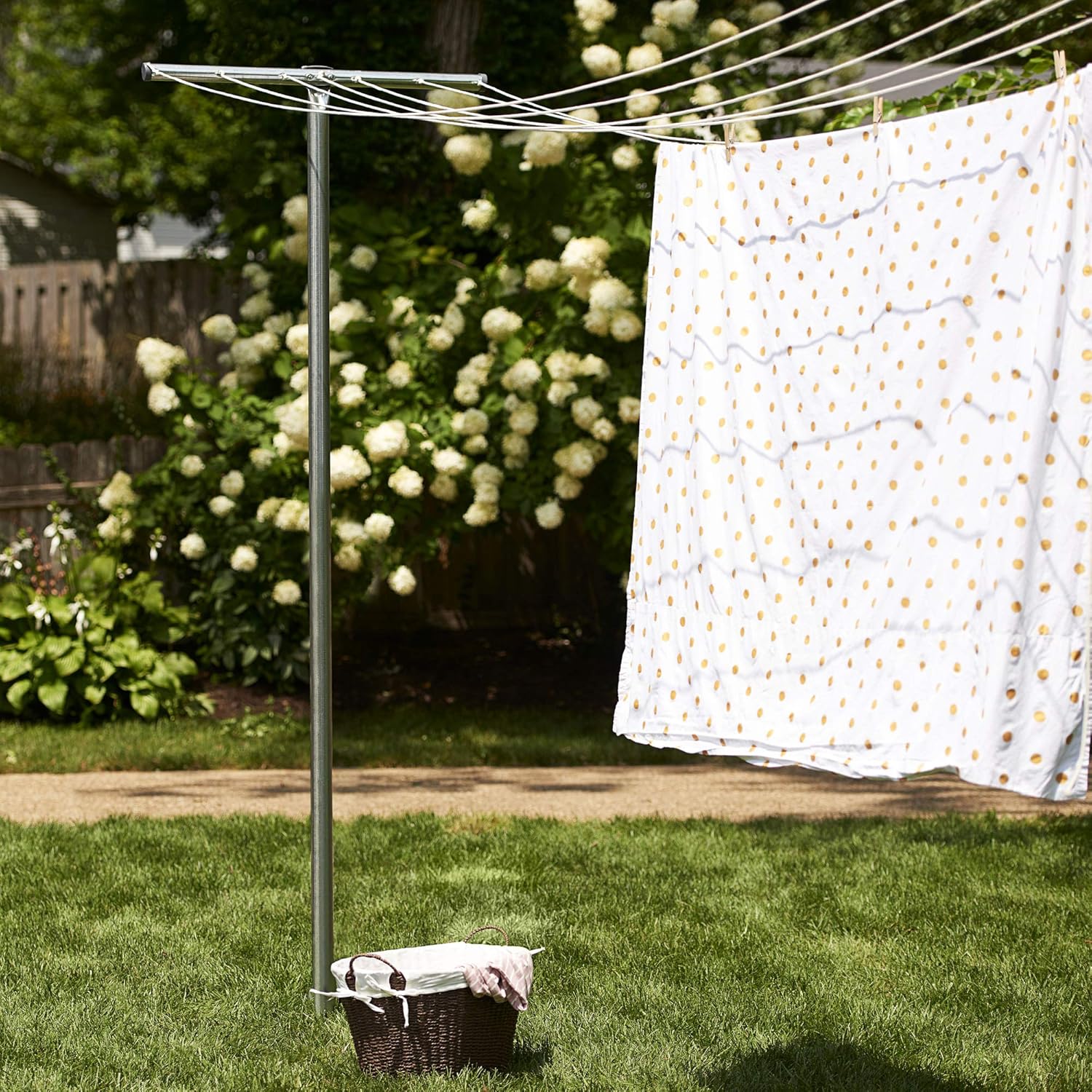 Household Essentials T2075-1 Galvanized Steel One-Piece Pole Clothesline T-Post
