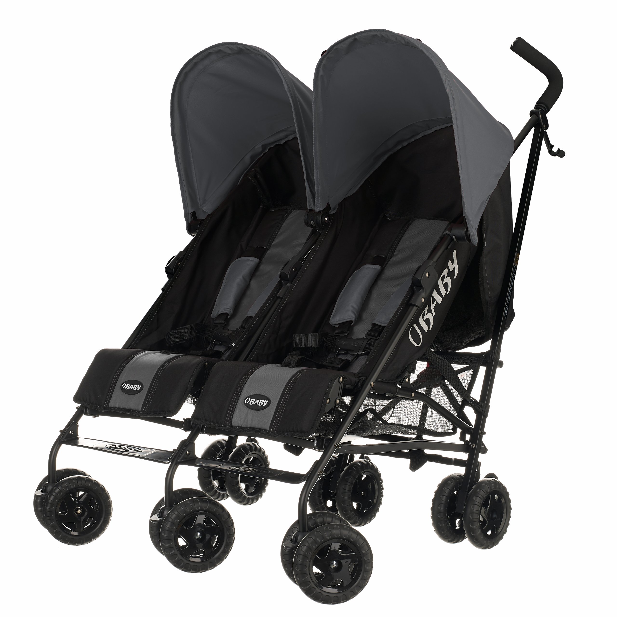 Passeggino doppio Obaby Apollo nero e grigio