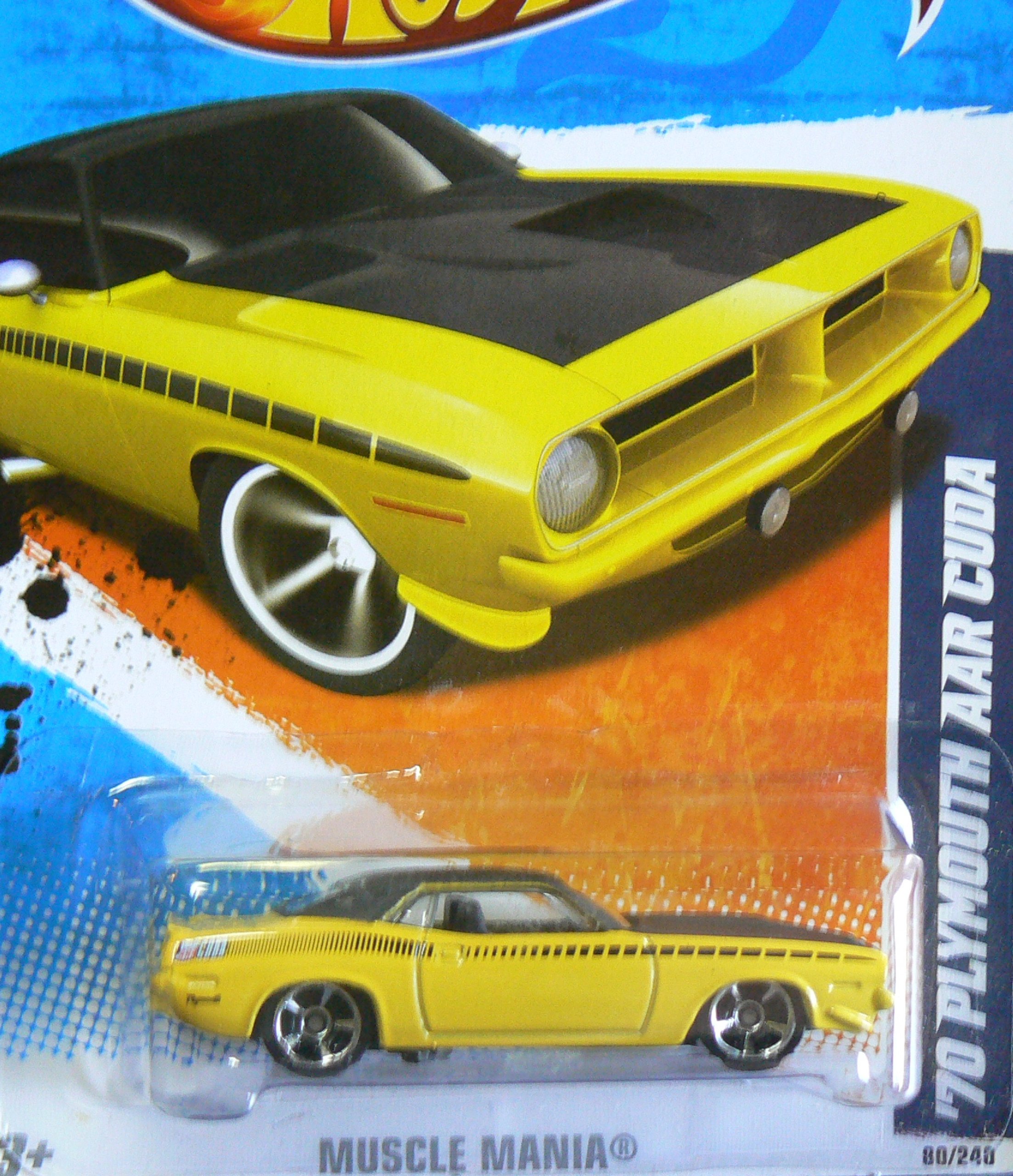 HOT Wheels 2010, Muscle Mania 02 of 10, Yellow '70 Plymouth AAR