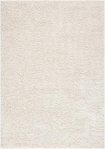 Miniatura 3 de SAFAVIEH Venus Shag Collection - Alfombra de área de 8 x 10 pies, color marfil, diseño sólido, no desprende pelusa y de fácil cuidado, 1.8 pulgadas