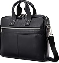 Samsonite Classic Leather Slim Brief, Black, One Size