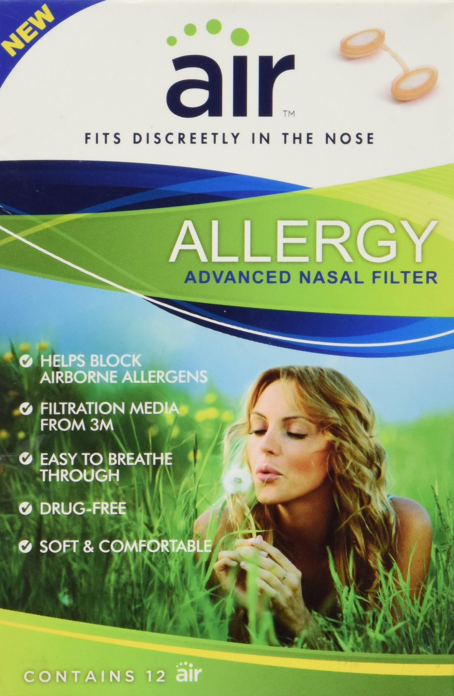 Air Allergy Advanced 3m Nasal Filter, 12 Count (Pack of 2)