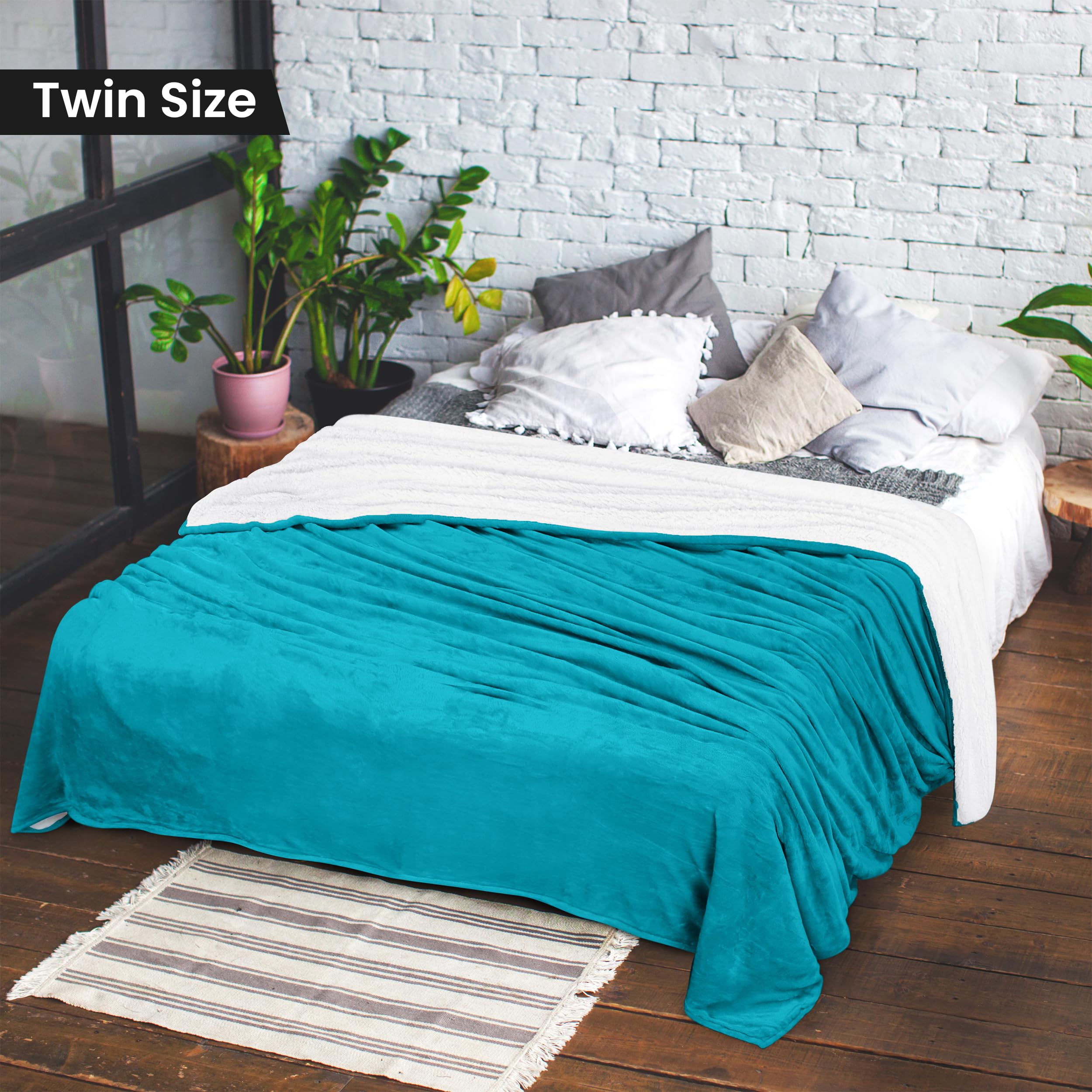 Utopia Bedding Sherpa-Decke – Doppelseitig Kuschelig, Doppelgröße 152x203 Cm, Marineblau, Für Bett & Sofa